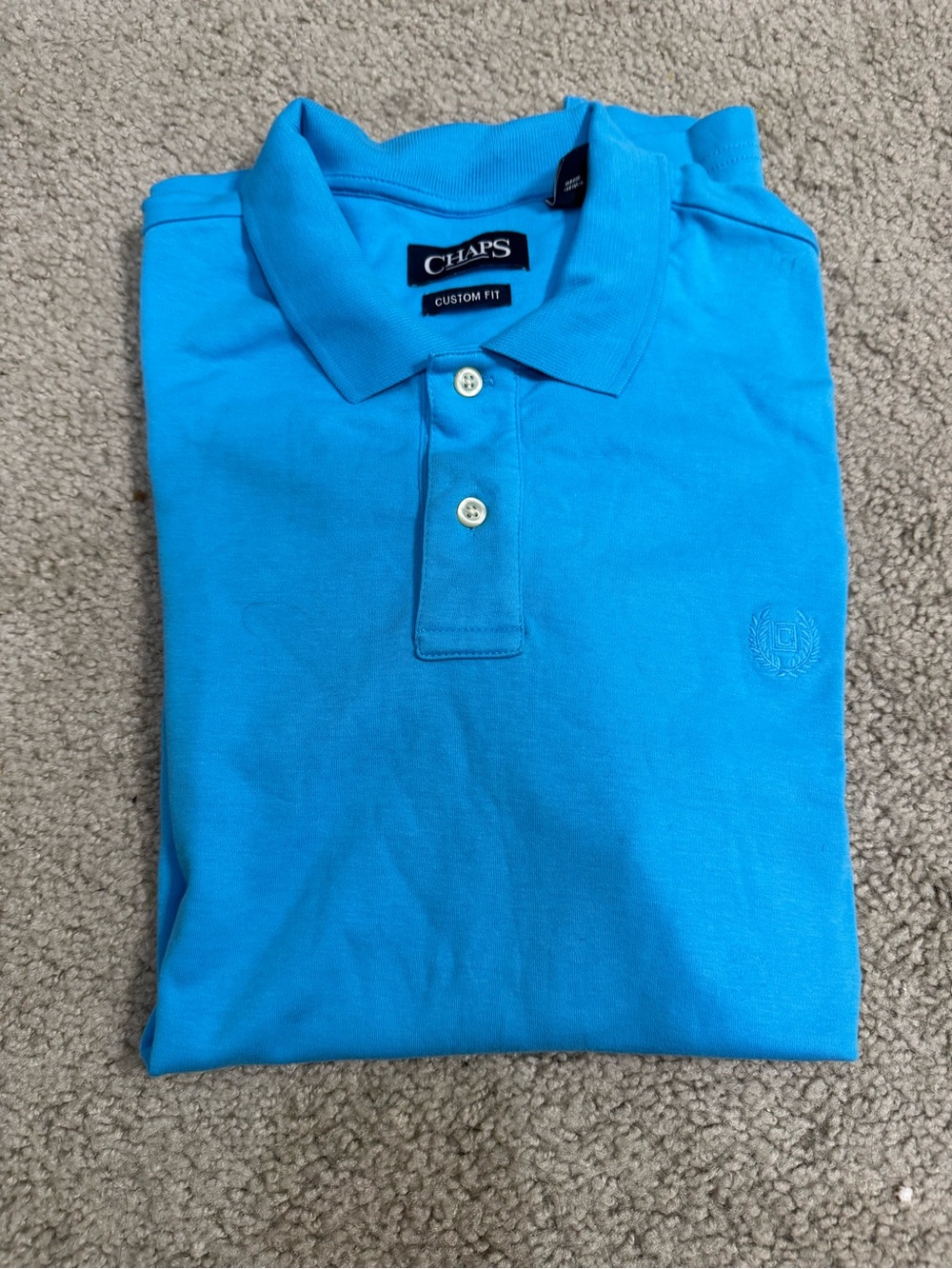 Chaps Men's Polo Shirt in Bright Cyan Blue